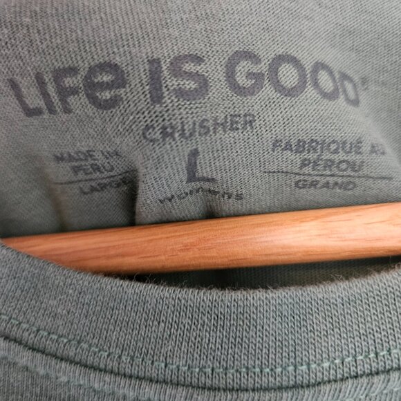 Life Is Good Crusher T-Shirt Women's L Green Peace Holidays Mandala Long Sleeve - Picture 4 of 7